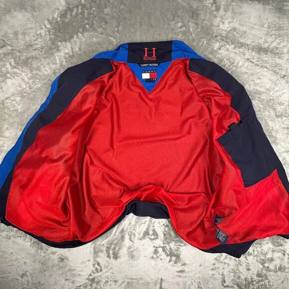 Vintage 2000’s Tommy Hilfiger Navy Mesh Lined Full-zip Windbreaker Jacket Size L - Picture 4 of 8